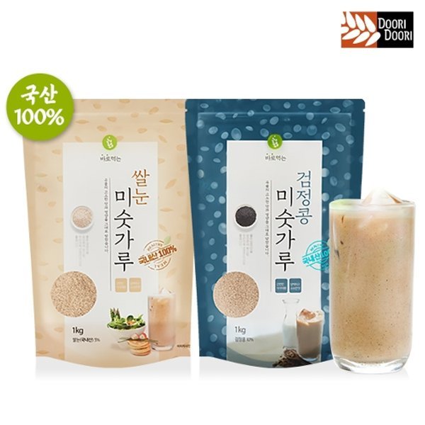 [ONLY국산] 곡물 미숫가루 1kg 검정콩,쌀눈 식사대용 선식 두리두리