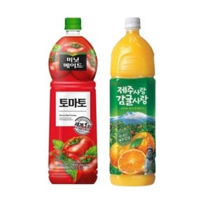 [한번에먹자] 미닛메이드 제주감귤 1.5L 3페트 + 미닛메이드 토마토 1.