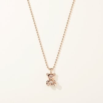 파인드엘리스 Brass Dewy Heart Belly Bear Necklace EJ231NC033