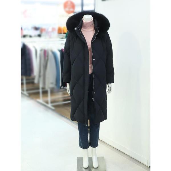 아날도바시니 세이브존03 여성 폭스퍼 구스다운 롱 점퍼 AW12PD84C(1)