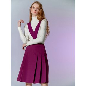 [TA212SK01P] midi pleats skirt-purple