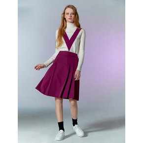 [TA212SK01P] midi pleats skirt-purple