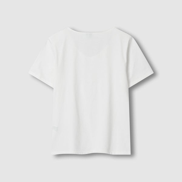 여 실켓 U넥 반팔 티셔츠 J115301005001