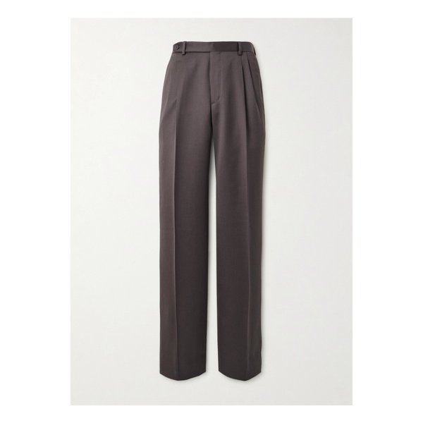 브리오니 카프리 와이드 플리츠 울 혼방 팬츠 브라운 46376663162851132