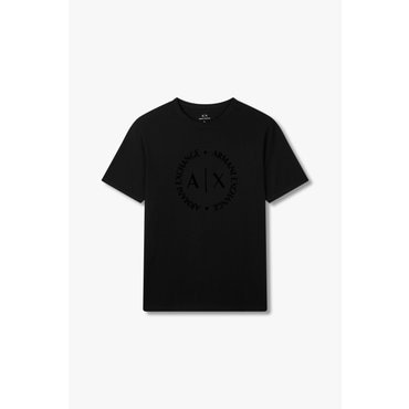 ARMANI EXCHANGE AX남성 플록 서클 로고 티셔츠 A415130102블랙