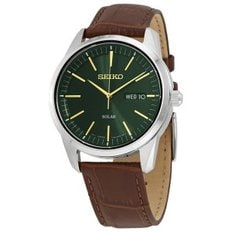 SEIKO SNE529 SNE529P1 솔라 태양광 가죽 남자 패션 손목 시계