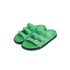 [파주점] 소가죽 보석 버클 여성플랫샌들 1CM (BBI352)