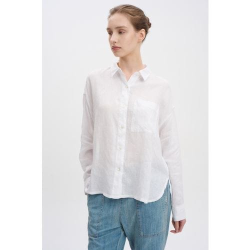 WK03970 DYE LINEN SHIRT-WHITE