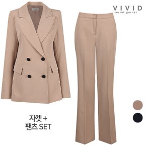 VIVID SET 여성 호시더블 봄가을 정장자켓+팬츠 세트