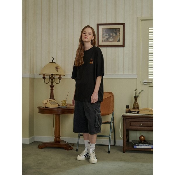 버뮤다 퍼티그 카고 데님 팬츠 블랙