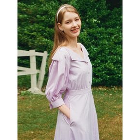 LEINA Deep Vneck Collar Flared Dress_Purple