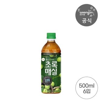 웅진식품 초록매실 제로 500ml 6펫