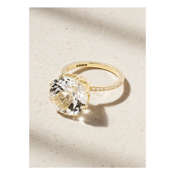 일리아나 마크리 솔리테어 크라운 18K 골드 토파즈 다이아몬드 반지 1647597359049352