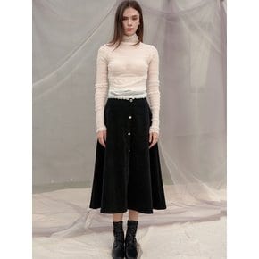 Lyly Rose Corduroy Flare Skirt_Black