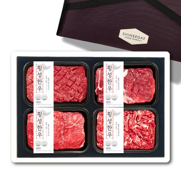 온세담 [9/22일 순차출고][횡성한우] 명품정육 1등급세트1.6kg(불고기/국거리/장조림/산적 각400g)_신세계보냉가방