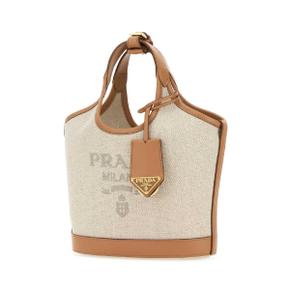 PRADA  Sand canvas handbag BEIGE O TAN