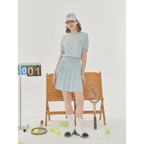 SUMMER SHORT SLEEVE + PLEATED SKIRT SET-UP _Pastel Blue