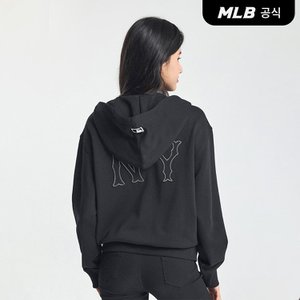 MLB [코리아공식] 쿠퍼스 등판 빅로고 오버핏 후드집업 NY (Black)