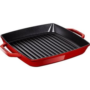 독일 스타우브 그릴팬 Dust 40511 784/Cherry 33 cm Cast Iron Square Grill Pan with Two Handl