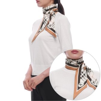 버버리 [부산점] 26SS 여성 EKD 체크 실크 스카프 (8120320 PEBBLE WHITE 26S)
