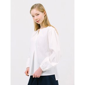 shirring sleeve blouse_white