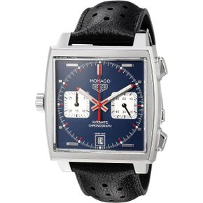 미국 태그호이어 시계 TAG Heuer Mens Monaco Swiss Automatic 스테인리스 스틸 and 레더 Dress