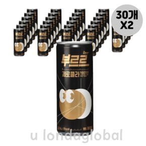 부르르 제로 콜라 카페인 프리 음료수 250ml 30개 X 2