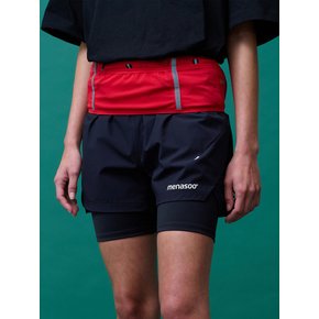 Unisex Multi Sport Two In One Running Shorts_Black