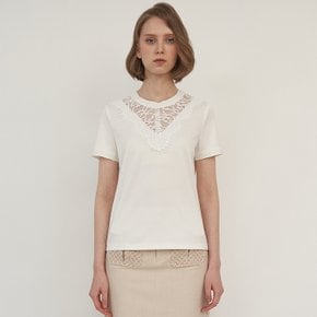 FLOWER LACE T-SHIRT (2COLORS)