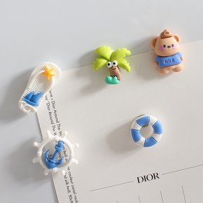 마린바다곰 5P set 냉장고자석 마그넷 작지만 강력한 귀여운 메모홀더 현관문자석