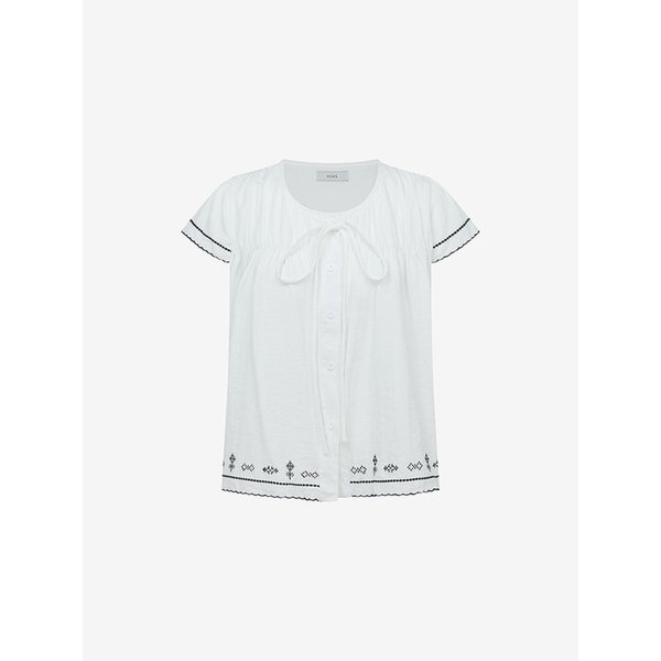 에스닉 자수 셔링 블라우스 (TKBAG2487)