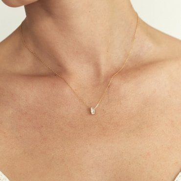 룬느 14k 바게트 채널 세팅 론델 펜던트 S (14K골드) LFP11