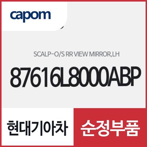 사이드미러 커버,좌측(운전석쪽) 오로라블랙펄 색상 (87616L8000ABP) K8/하이브리드