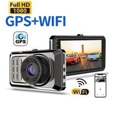 자동차 DVR 와이파이 풀 HD 대시 캠 후면 보기 카메라 운전 비디오 레코더 야간 투시경 GPS 주차 모니