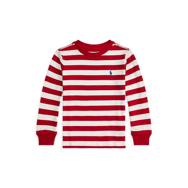 폴로 키즈 남아 2-7세 스트라이프 코튼 롱 슬리브 티(CWPOTSHB8021230600)