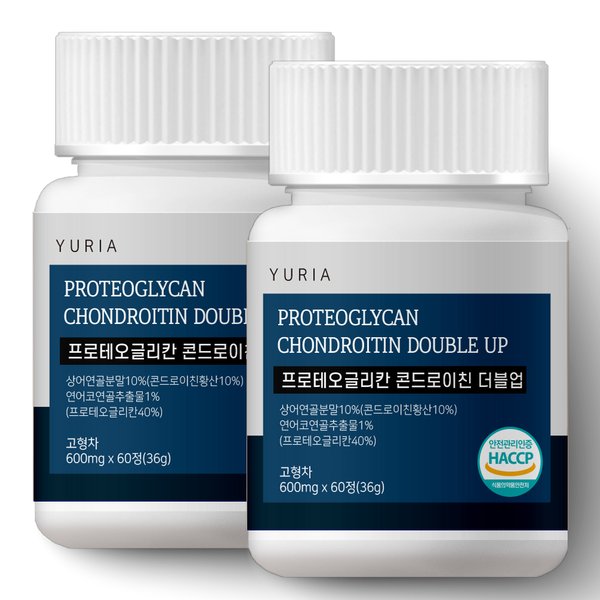 유리아 프로테오글리칸 콘드로이친 더블업 연어코추출물 2박스 600mg x 120정 4개월분