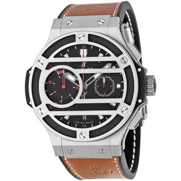  미국 위블로 시계 Hublot Chukker Bang 블랙 Dial Titanium 브라운 레더 Mens 워치 317NM1137VR