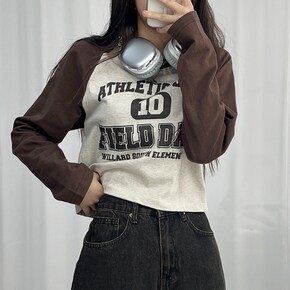 필드데이 나그랑 크롭티 4컬러 배색 레터링_P386682305