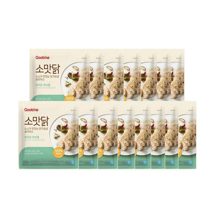 굽네 소스가 맛있는 닭가슴살 소맛닭 화이트 머쉬룸 120G 15팩, 믿고 사는 즐거움 Ssg.Com