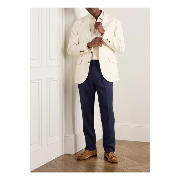 브루넬로쿠치넬리 슬림핏 플리츠 리넨 수트 팬츠 1647597352981987