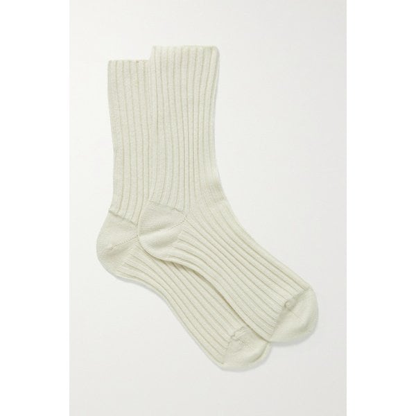 Ribbed Cashmere Socks 아이보리