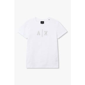 AX여성 크리스탈 로고 티셔츠A426130527오프 화이트