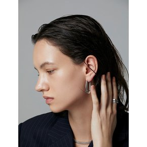 [Silver 925] rectangle-flat french lock earrings