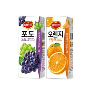 롯데 델몬트 포도 드링크 190ml 24팩+오렌지 드링크 24팩 총 48팩