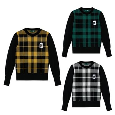 풋조이 골프긴팔티 CQK FKJWK7304 KR 23FW CHECKERED KNIT WMN