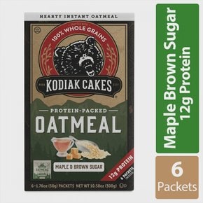 [해외직구] Kodiak  Cakes  Kodiak  Cakes  teinPacked  메이플  흑설탕  인스턴트  오트밀  50g  6봉