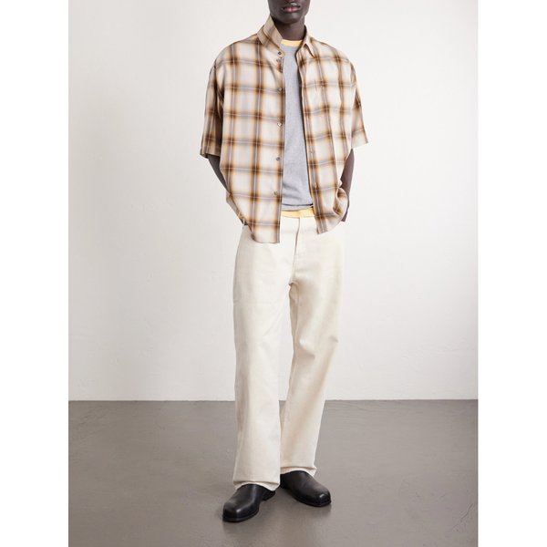 로고 자수 체크 셔츠 46376663163015924