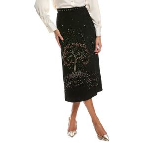 5646653 Valentino Studded Suede Skirt