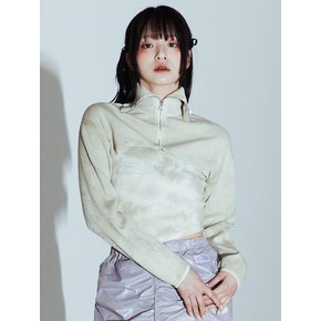 TOPPING JUMPER IN BEIGE(타이다이 크롭 집업)