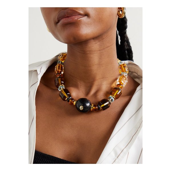 리지 포르투나토 데저트 미라지 골드 도금 멀티스톤 비즈 네크리스 멀티컬러 46376663162907535